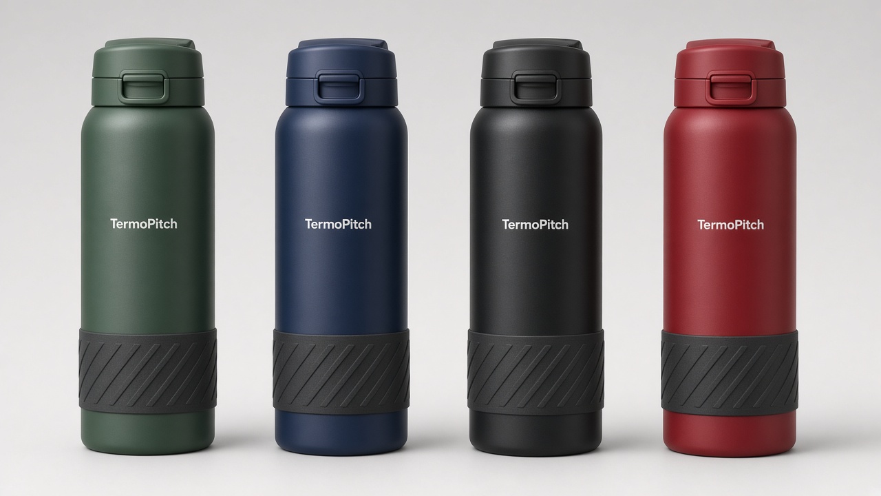 Variantes de cor TermoPitch: verde, navy, grafite e carmim